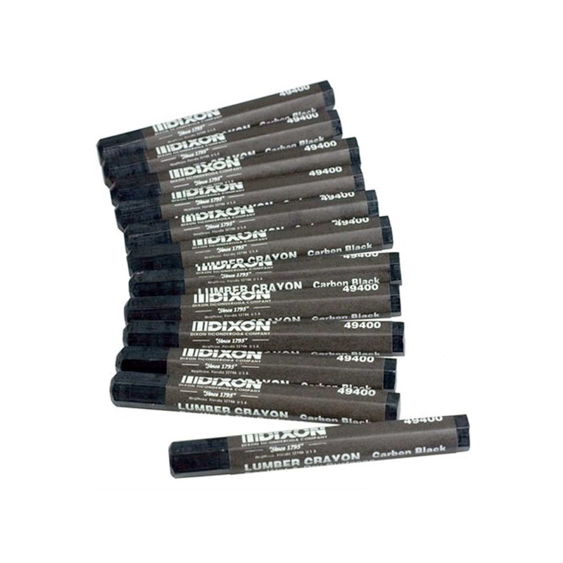 Dixon Lumber Crayon - 12 Piece - Color:Black